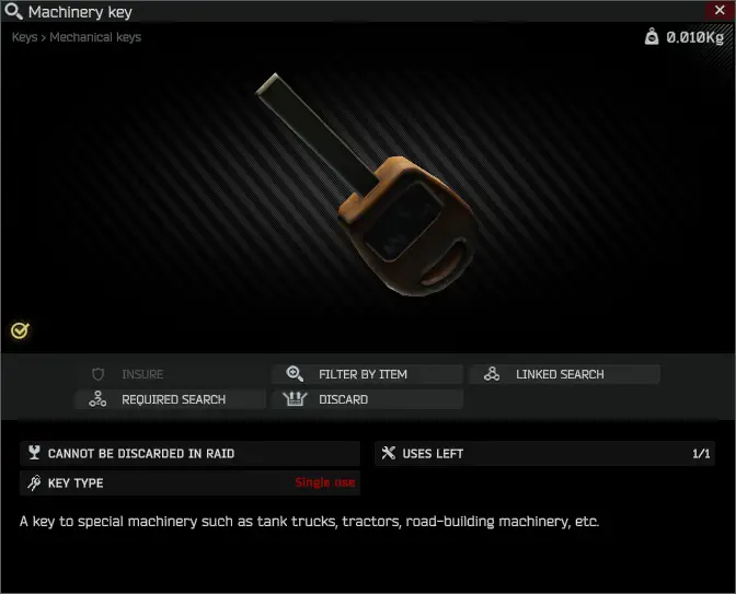 Machinery key/特殊車両の鍵 - Escape from Tarkov Wiki*